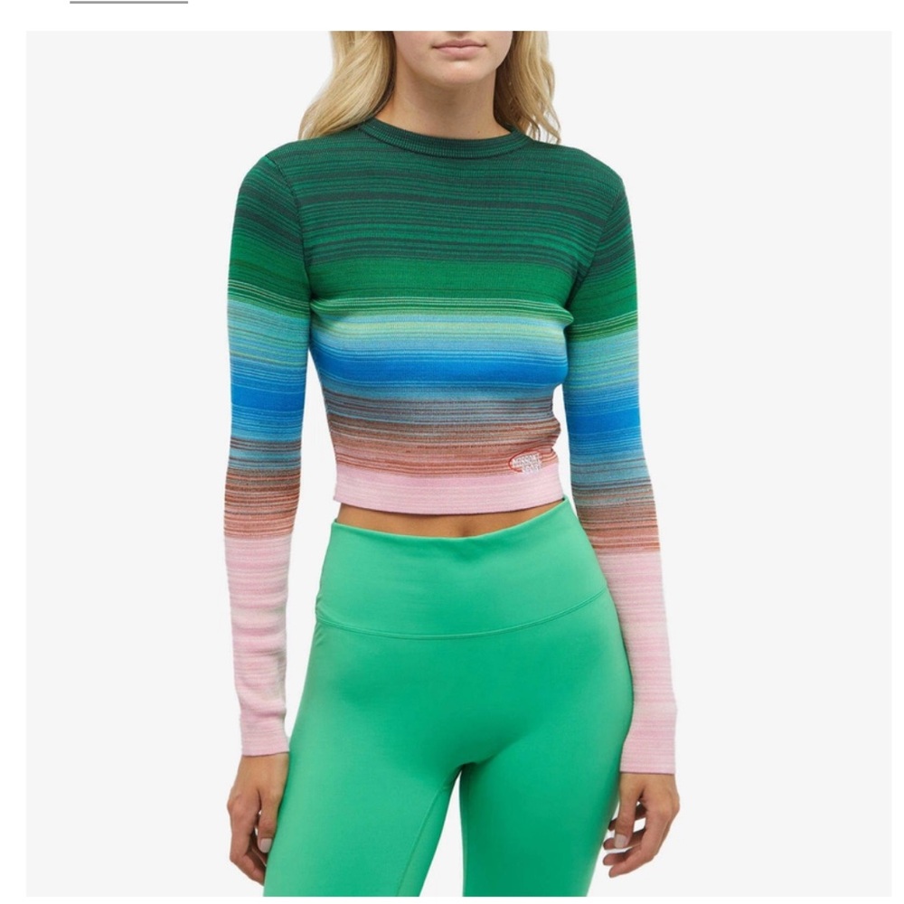 MISSONI KNIT SPORTS CROP TOP LONG SLEEVES BRAND NEW, 🩷💚🩵SOLD OUT ONLINE